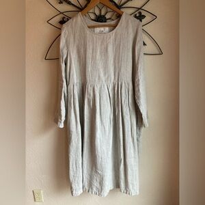 Not Perfect Linen Beige Emilie Dress